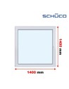 Kunststofffenster PVC Fenster 140 x 140 cm DREH/KIPP - Schüco LivIng 82