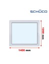 Kunststofffenster PVC Fenster 140 x 120 cm DREH/KIPP - Schüco LivIng 82