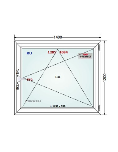 Kunststofffenster PVC Fenster 140 x 120 cm DREH/KIPP - Schüco LivIng 82