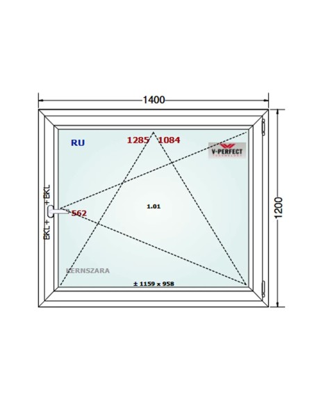 Kunststofffenster PVC Fenster 140 x 120 cm DREH/KIPP - Schüco LivIng 82