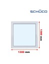 Kunststofffenster PVC Fenster 130 x 130 cm DREH/KIPP - Schüco LivIng 82
