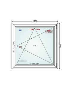Kunststofffenster PVC Fenster 130 x 130 cm DREH/KIPP - Schüco LivIng 82 2