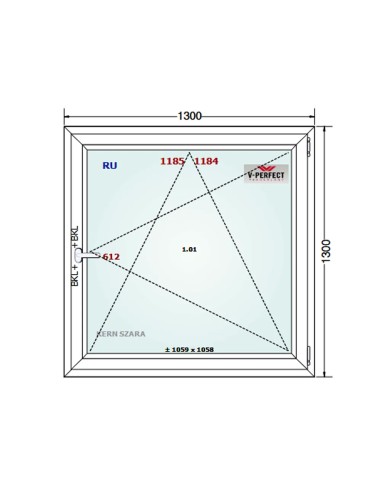 Kunststofffenster PVC Fenster 130 x 130 cm DREH/KIPP - Schüco LivIng 82