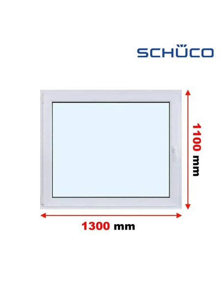 Kunststofffenster PVC Fenster 130 x 110 cm DREH/KIPP - Schüco LivIng 82