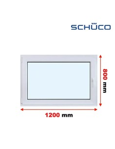 Kunststofffenster PVC Fenster 120 x 80 cm DREH/KIPP - Schüco LivIng 82
