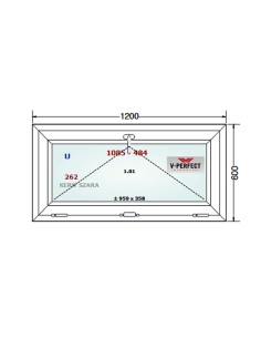 Kunststofffenster PVC Fenster 120 x 60 cm KIPP - Schüco LivIng 82 2