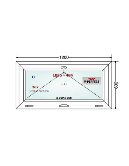 Kunststofffenster PVC Fenster 120 x 60 cm KIPP - Schüco LivIng 82
