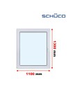 Kunststofffenster PVC Fenster 110 x 130 cm DREH/KIPP - Schüco LivIng 82