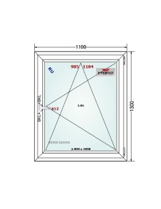 Kunststofffenster PVC Fenster 110 x 130 cm DREH/KIPP - Schüco LivIng 82 2