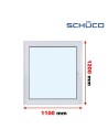 Kunststofffenster PVC Fenster 110 x 120 cm DREH/KIPP - Schüco LivIng 82