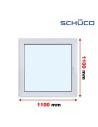 Kunststofffenster PVC Fenster 110 x 110 cm DREH/KIPP - Schüco LivIng 82