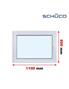 Kunststofffenster PVC Fenster 110 x 80 cm DREH/KIPP - Schüco LivIng 82