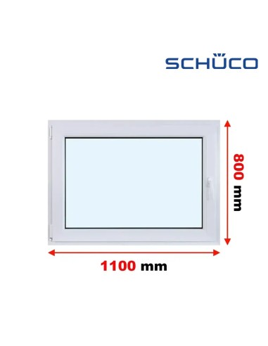 Kunststofffenster PVC Fenster 110 x 80 cm DREH/KIPP - Schüco LivIng 82