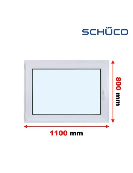 Kunststofffenster PVC Fenster 110 x 80 cm DREH/KIPP - Schüco LivIng 82