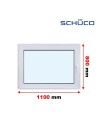 Kunststofffenster PVC Fenster 110 x 80 cm DREH/KIPP - Schüco LivIng 82