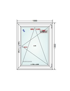 Kunststofffenster PVC Fenster 100 x 130 cm DREH/KIPP - Schüco LivIng 82 2