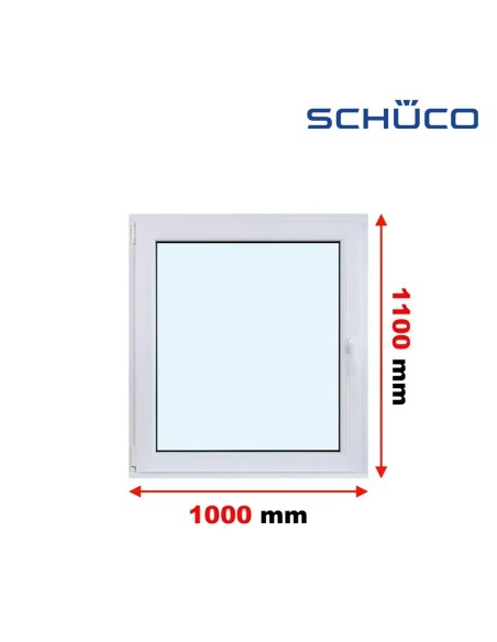 Kunststofffenster PVC Fenster 100 x 110 cm DREH/KIPP - Schüco LivIng 82