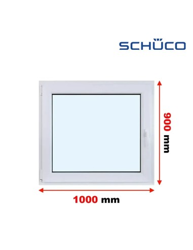 Kunststofffenster PVC Fenster 100 x 90 cm DREH/KIPP - Schüco LivIng 82