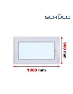 Kunststofffenster PVC Fenster 100 x 60 cm DREH/KIPP - Schüco LivIng 82