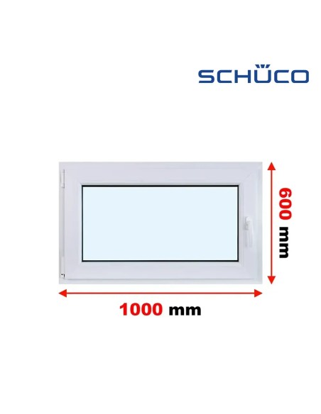 Kunststofffenster PVC Fenster 100 x 60 cm DREH/KIPP - Schüco LivIng 82