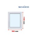 Kunststofffenster PVC Fenster 90 x 110 cm DREH/KIPP - Schüco LivIng 82
