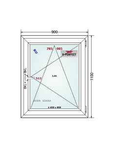 Kunststofffenster PVC Fenster 90 x 110 cm DREH/KIPP - Schüco LivIng 82 2