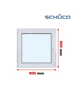 Kunststofffenster PVC Fenster 90 x 90 cm DREH/KIPP - Schüco LivIng 82