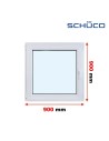 Kunststofffenster PVC Fenster 90 x 90 cm DREH/KIPP - Schüco LivIng 82