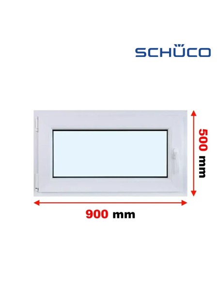Kunststofffenster PVC Fenster 90 x 50 cm DREH/KIPP - Schüco LivIng 82