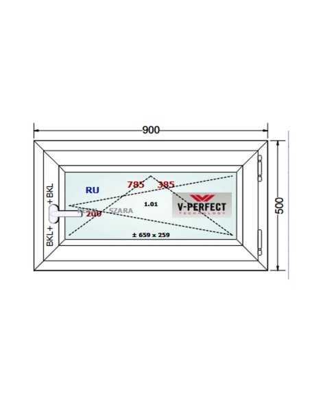 Kunststofffenster PVC Fenster 90 x 50 cm DREH/KIPP - Schüco LivIng 82