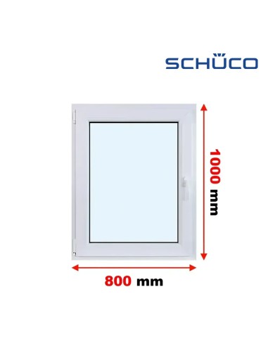 Kunststofffenster PVC Fenster 80 x 100 cm DREH/KIPP - Schüco LivIng 82