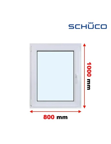Kunststofffenster PVC Fenster 80 x 100 cm DREH/KIPP - Schüco LivIng 82