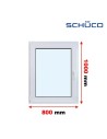 Kunststofffenster PVC Fenster 80 x 100 cm DREH/KIPP - Schüco LivIng 82