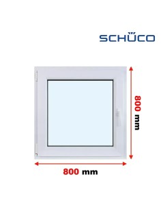 Kunststofffenster PVC Fenster 80 x 80 cm DREH/KIPP - Schüco LivIng 82