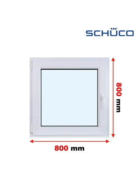 Kunststofffenster PVC Fenster 80 x 80 cm DREH/KIPP - Schüco LivIng 82