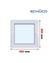 Kunststofffenster PVC Fenster 80 x 80 cm DREH/KIPP - Schüco LivIng 82