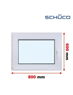 Kunststofffenster PVC Fenster 80 x 60 cm DREH/KIPP - Schüco LivIng 82