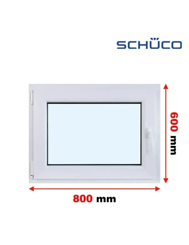 Kunststofffenster PVC Fenster 80 x 60 cm DREH/KIPP - Schüco LivIng 82