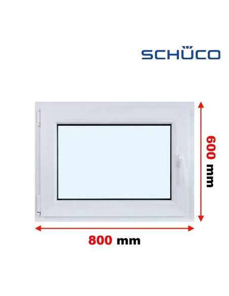 Kunststofffenster PVC Fenster 80 x 60 cm DREH/KIPP - Schüco LivIng 82