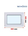 Kunststofffenster PVC Fenster 80 x 60 cm DREH/KIPP - Schüco LivIng 82