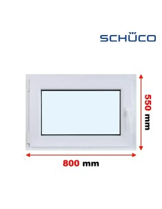 Kunststofffenster PVC Fenster 80 x 55 cm DREH/KIPP - Schüco LivIng 82