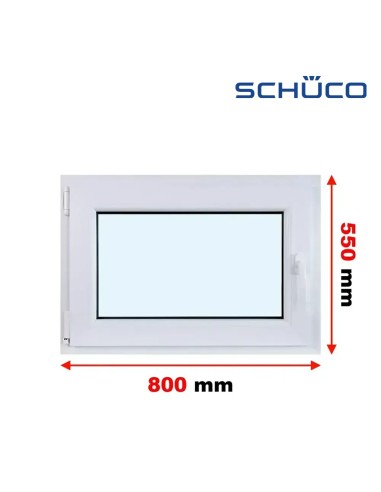 Kunststofffenster PVC Fenster 80 x 55 cm DREH/KIPP - Schüco LivIng 82