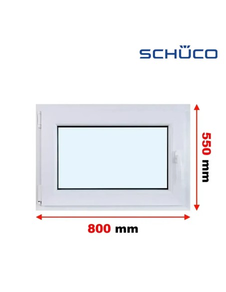 Kunststofffenster PVC Fenster 80 x 55 cm DREH/KIPP - Schüco LivIng 82