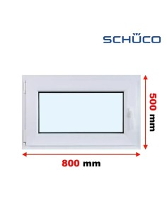Kunststofffenster PVC Fenster 80 x 50 cm DREH/KIPP - Schüco LivIng 82