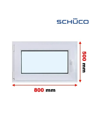 Kunststofffenster PVC Fenster 80 x 50 cm DREH/KIPP - Schüco LivIng 82