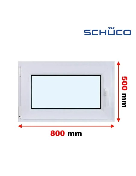 Kunststofffenster PVC Fenster 80 x 50 cm DREH/KIPP - Schüco LivIng 82