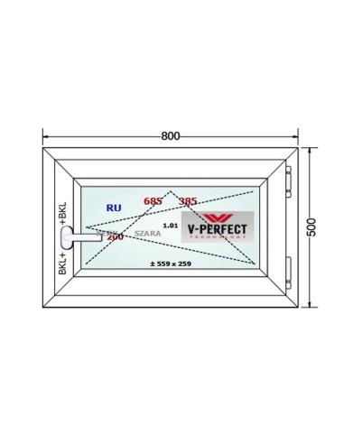 Kunststofffenster PVC Fenster 80 x 50 cm DREH/KIPP - Schüco LivIng 82