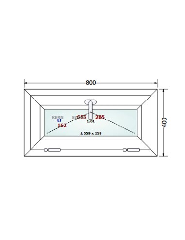 Kunststofffenster PVC Fenster 80 x 40 cm KIPP - Schüco LivIng 82