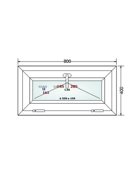 Kunststofffenster PVC Fenster 80 x 40 cm KIPP - Schüco LivIng 82