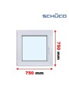 Kunststofffenster PVC Fenster 75 x 75 cm DREH/KIPP - Schüco LivIng 82